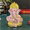 Gold Plated Ganesha with Terracotta Colour - Perfect for Car Dashboards, Office & Home Shelves, Diwali Puja, and Gifting