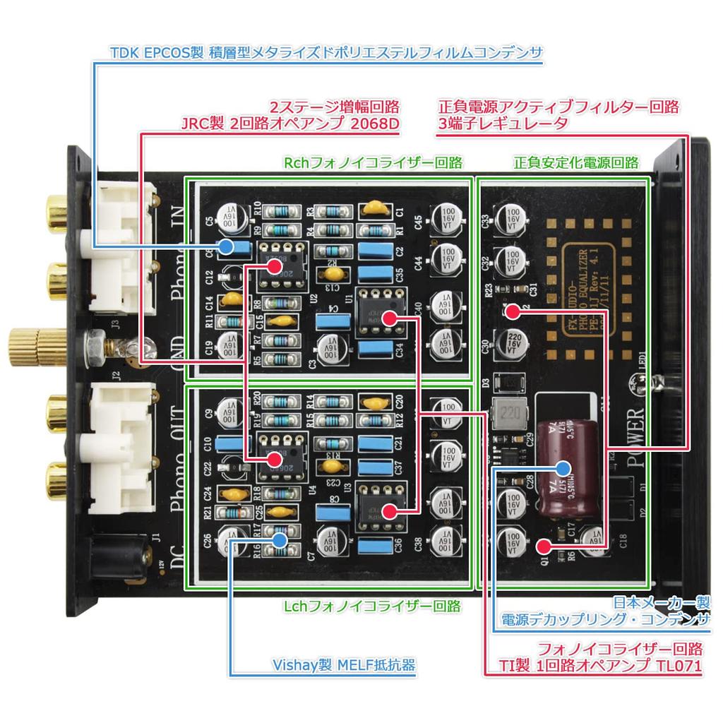 FX-AUDIO-PE-01J [Black] MM Cartridge Compatible Phono Equalizer Preamp