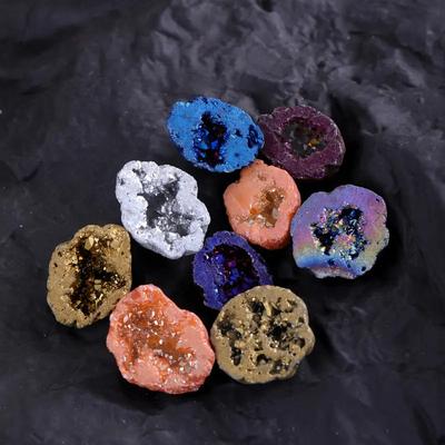 9 STUKS Natuurlijke agaat, kristalstenen, edelsteenkristallen voor schatkisten, display van handwerk met mineraalthema, kleurrijke schatkistsets