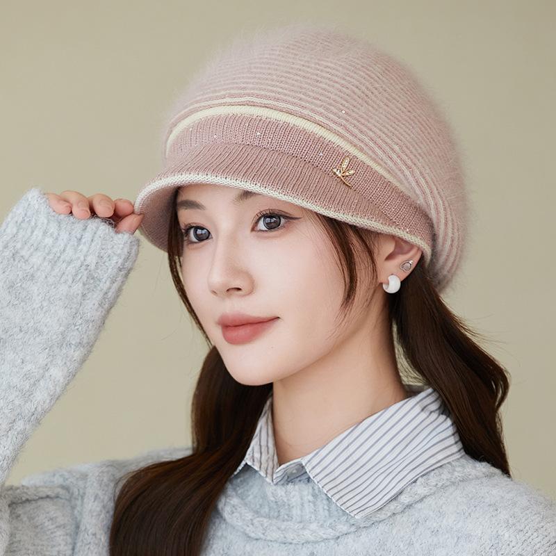 Winter Mother Hat Fashion Versatile Fleece Thick Thermal Hat In the Elderly Cold Knitted Wool Hat