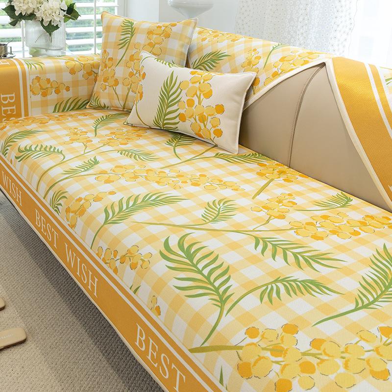 Pernă de canapea din mătase de gheață de vară cu desene animate Covorașa de dormit de vară nouă Perne de scaun antiderapante husă de canapea din piele prosop