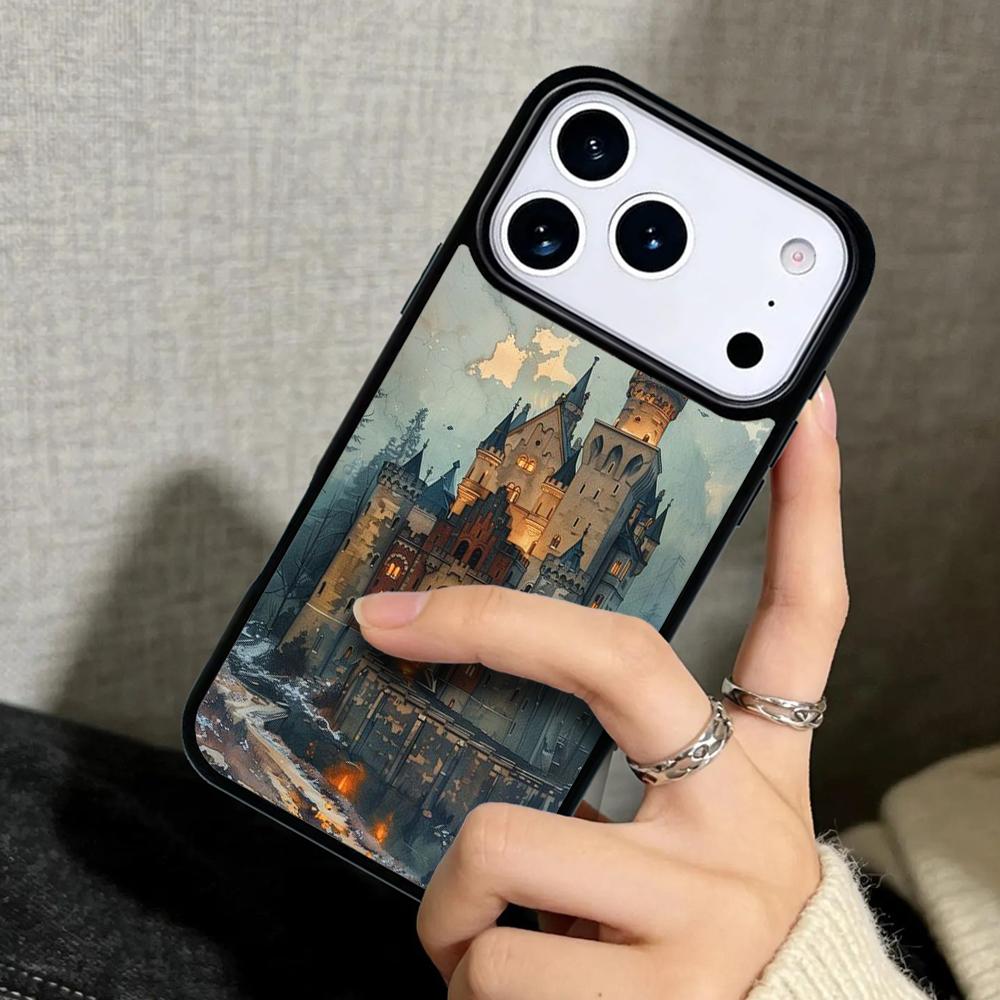 Capa Case for iPhone 17 Air 16 Pro Max 15 Plus 11 13 Mini 14 12 Back Phone Cover Fantasy Castle 10 Medieval