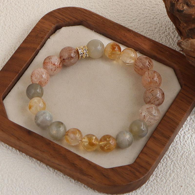 Natural Duobao Crystal Bracelet Super Seven Yellow Tower Crystal Gray Moonlight Bracelet Fashion Retro Jewelry