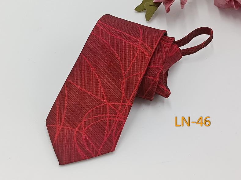 Men's Professional Striped Jacquard Zipper Tie, 7cm