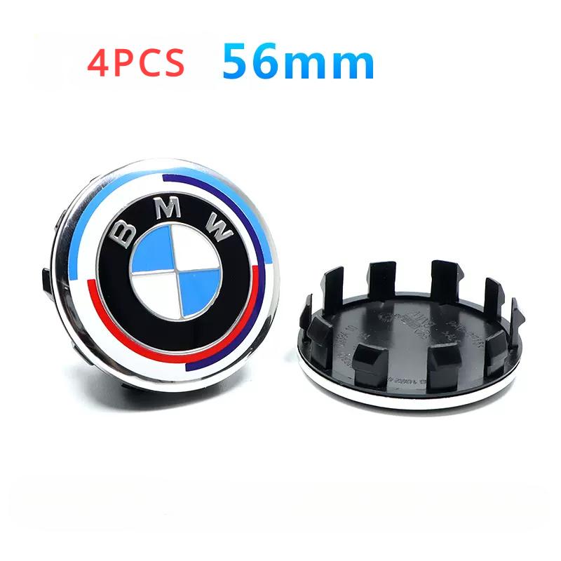 For BMW M 4Pcs 68mm 56mm Car Wheel Center Hup Caps for BMW E36 E39 E46 E60 E90 E90 F01 F10 F30 G01 G20 G21 G30 G11 F15 X5 X3