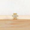 F136 Titanium Flower Peacock Crown Earrings, Long Studs for Cartilage Piercing, 1.2/1.0 Thickness