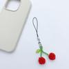 Fashion Beaded Cherry Phone Charm Straps Car Keys Hanging Pendants Y2K Style Bag Decoration Lanyard Purse Accessories
