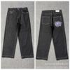 Unisex Streetwear Printed Straight Fit Denim Jeans Loose Comfortable Cotton Pants Casual Wear