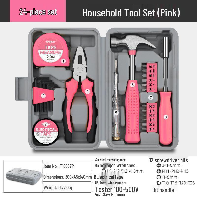 Home Tool Set: Allen Wrench, Storage, Screwdriver, and Pliers