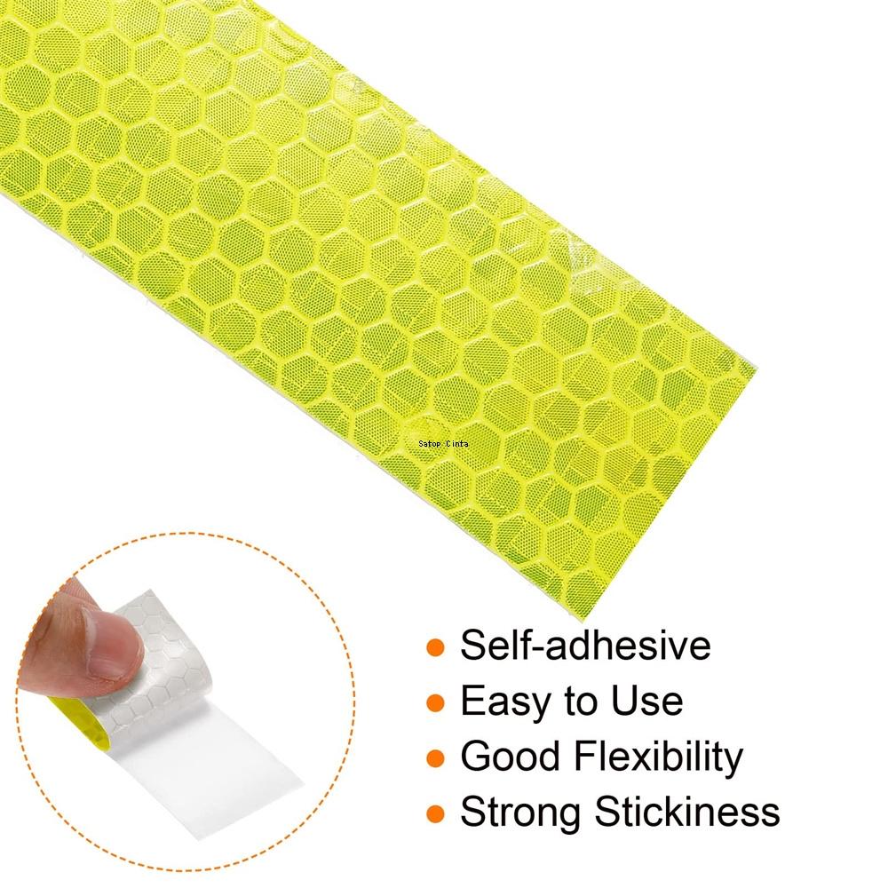 Fluorescent Yellow Reflective Sticers 2.5cm*50m Waterproof Self-Adhesive Trailer Reflectors Warning Tapes For Bicycle Car Helmet