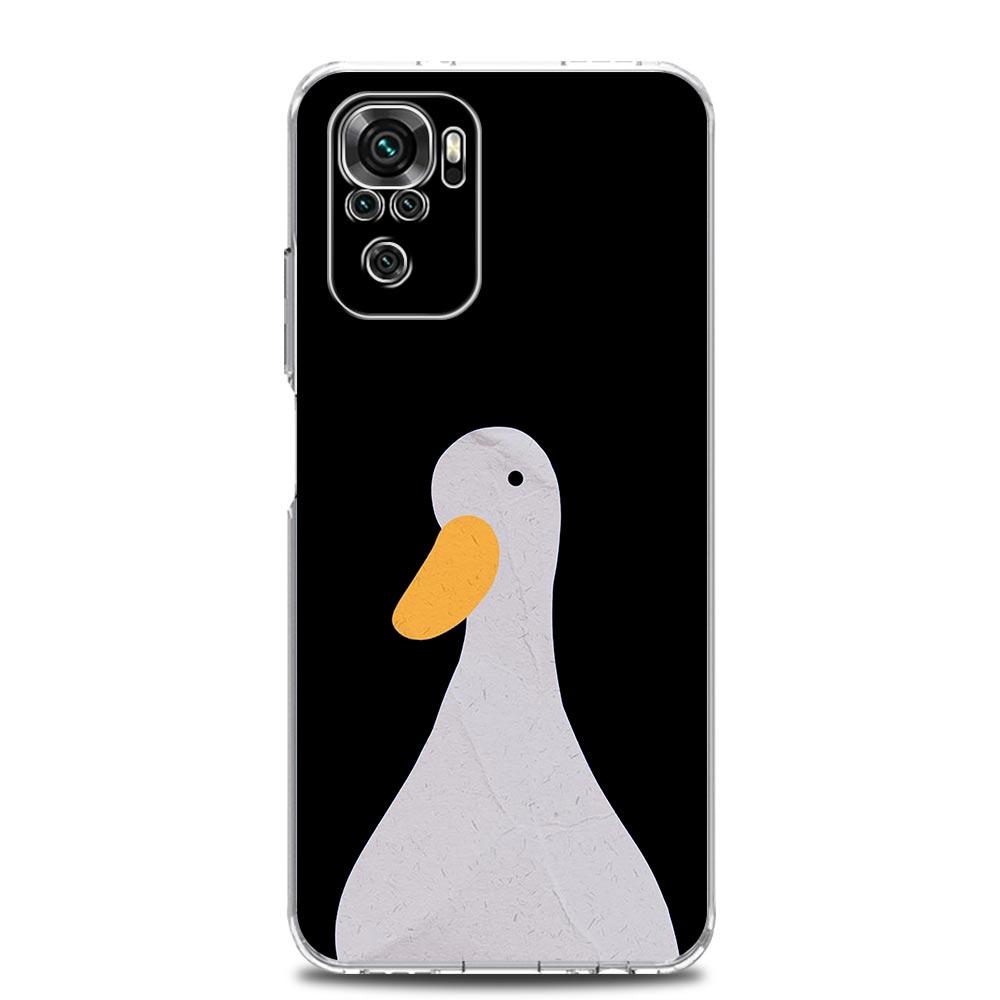 Cartoon Doubt Duck Clear Phone Case For Xiaomi Redmi Note 12 5G 9S 9 8 10 11 Pro+ 9T 8T 10C 9C 9A 7 Pro Soft Silicone Back Cover