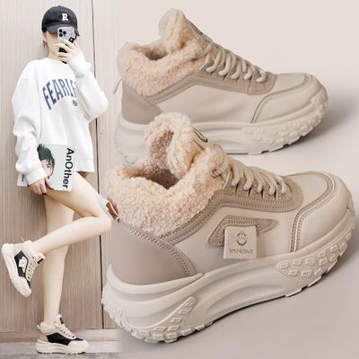 Winter Velvet Thickened Snow Boots New Women's Shoes Platform Shoes Student Casual High Top