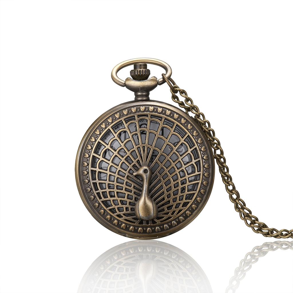 Klasické kapesní hodinky s dutým květem Kreativní překlápěcí digitální náhrdelníkové hodinky Vintage Dekorativní přívěsek na řetízek na svetr pro studenty