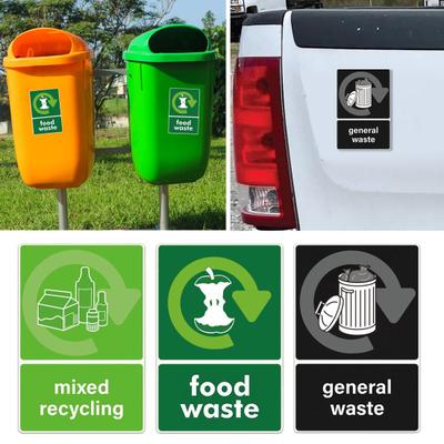 Recyklační samolepka na odpadkový koš Samolepicí vodotěsné značky pro třídění odpadu pro domácnost