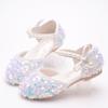 New Spring and Autumn Girls' Princess Shoes Korean Style Baby Girl Bowknot Sequin Closed-Toe Sandals Soft Sole Dance Performance Shoes