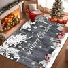 Striped Bauble Christmas Area Rug White Snow Edge Carpet Red Soft Floor Mat Modern Kitchen Dining Room Cabinets Ground Cover