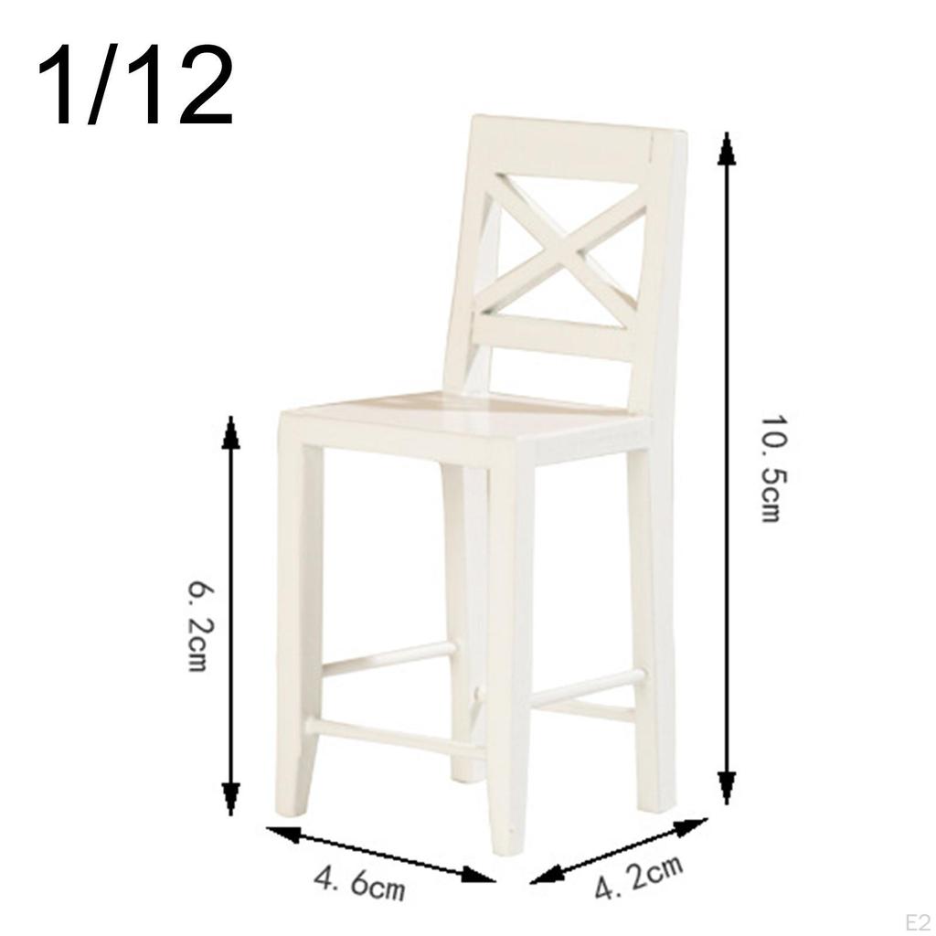 Furniture Model Wooden Miniature Chair Simulation Accessories, 1:12 1/12 Mini