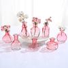 Colorful Glass Mini Vase Hydroponic Plants Small Mouth Decorative Flower Holder Home Office Desk Ornament