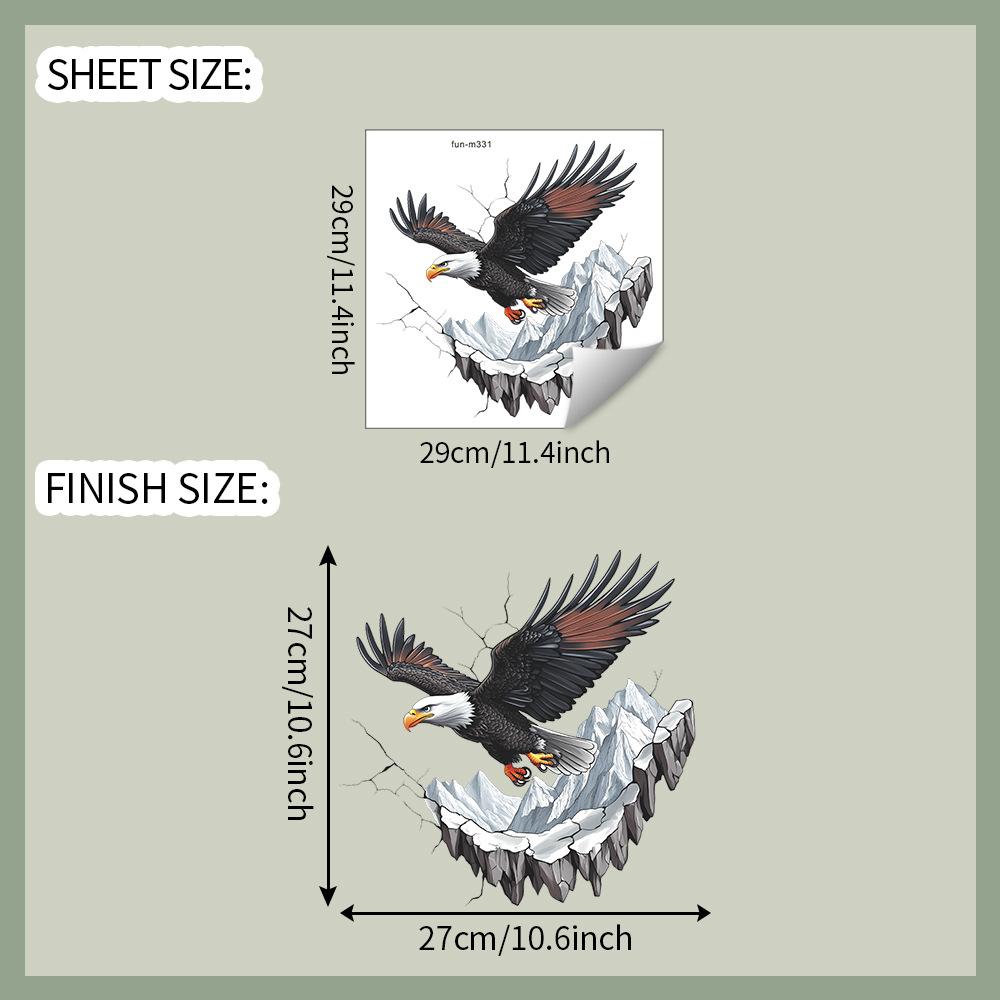 Мощный Величественный Орел Наклейка на Сиденье Унитаза Декор для Ванной Комнаты Художественная Съемная Водонепроницаемая Наклейка 29x29CM разноцветный