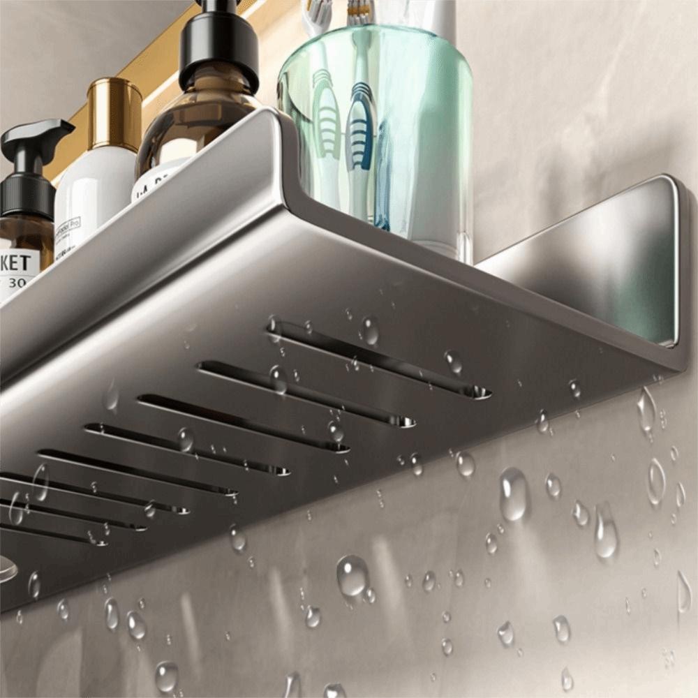 Wall Mounted Suction Cup Storage Shelf Waterproof Washbasin Countertop Shelves  Makeup