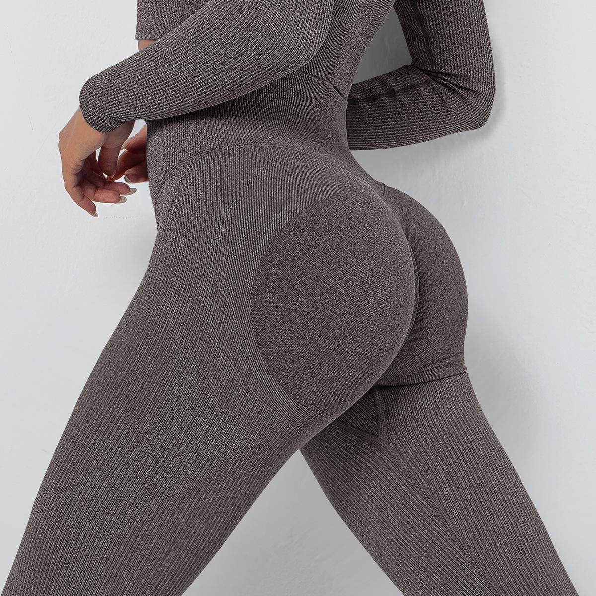 

Жіночі легінси для занять фітнесом Легінси Жіночі спортивні штани з високою талією Шорти для йоги Легінси Push Up Спортивний одяг S глибокий кавового кольору