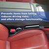 Elastic Car Seat Gap Filler Organizer (2-Pack) - Universal Fit For Car SUV Truck, Black Leather Texture, Prevents Items From Falling Between Seats,
