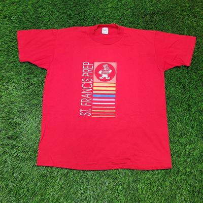 VTG 80s St. Francis Prep T-Shirt XL Velva Sheen USA Single Stitch Vince Lombardi