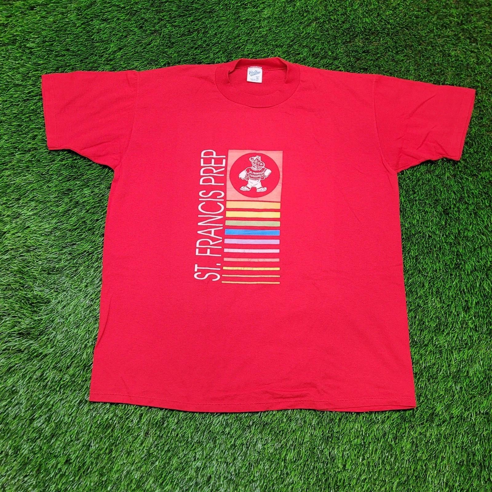 VTG 80s St. Francis Prep T-Shirt XL Velva Sheen USA Single Stitch Vince Lombardi S
