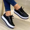 Spring and Autumn Large Size Casual Muffin Single Shoes Women's New Round Head Thick Sole Lace-up Single Shoes Wish