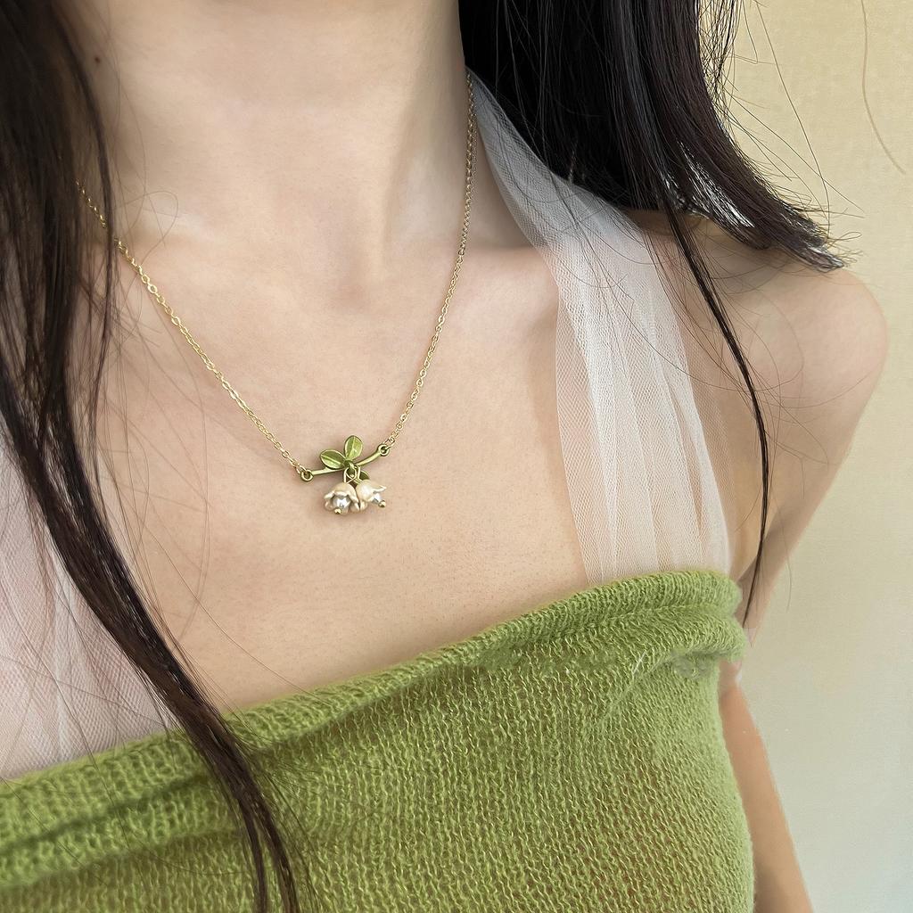 Korean Trend Gentle Temperament Zircon Water Drop Necklace, Cold Wind Simple Super Fairy Girlfriend Collarbone Chain Woman