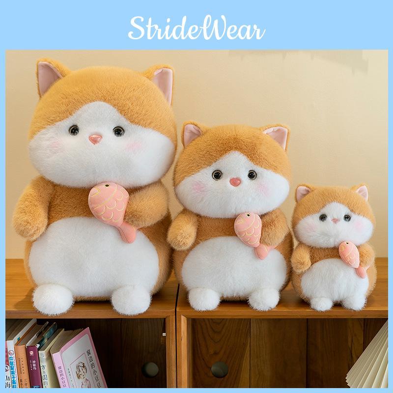 Eating Cartoon Fish Cat Plush Toy Cute Bedtime Companion Girl Kid Holiday Gift