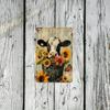Retro Sunflower Cow Metal Wall Decor, Home Art Poster