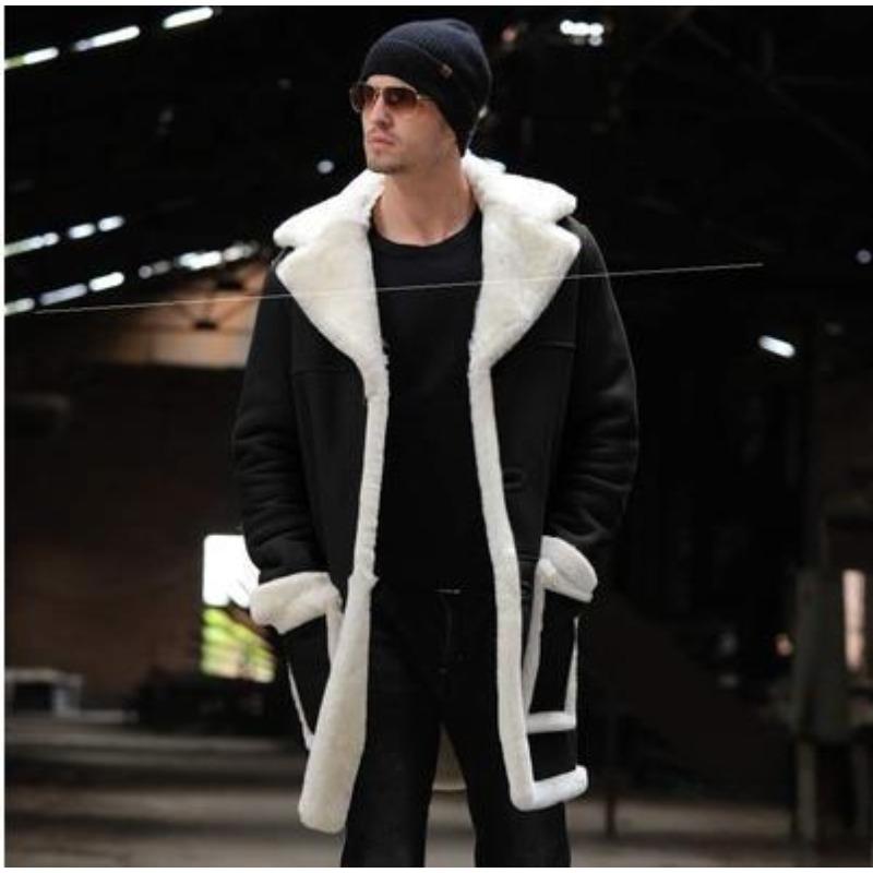 New Fur Integrated Men's Coat Thickened Jacket Imitation Leather Velvet