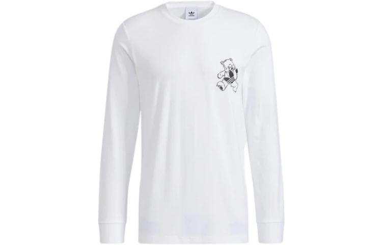 Мужские футболки Adidas Originals Белые с круглым вырезом Умеренный прямой крой HL4099 XL