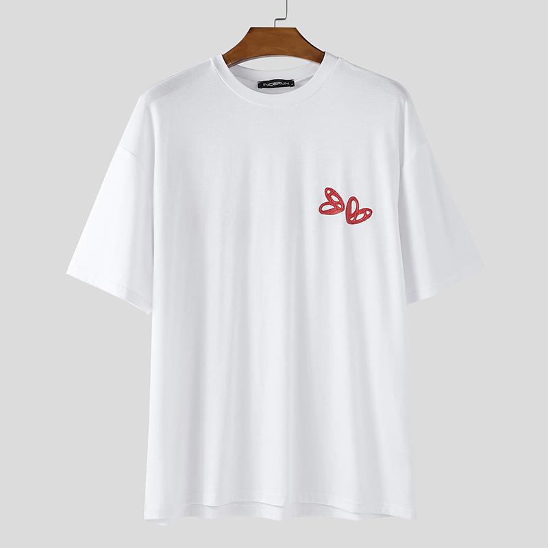 INCERUN Plus Size Men Short Sleeve Print Casual Loose T-shirts Tops