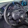 Für Honda Civic 11 XI - Accord Handgenäht rutschfest Schwarz Leder Kohlefaser Auto Lenkradabdeckung