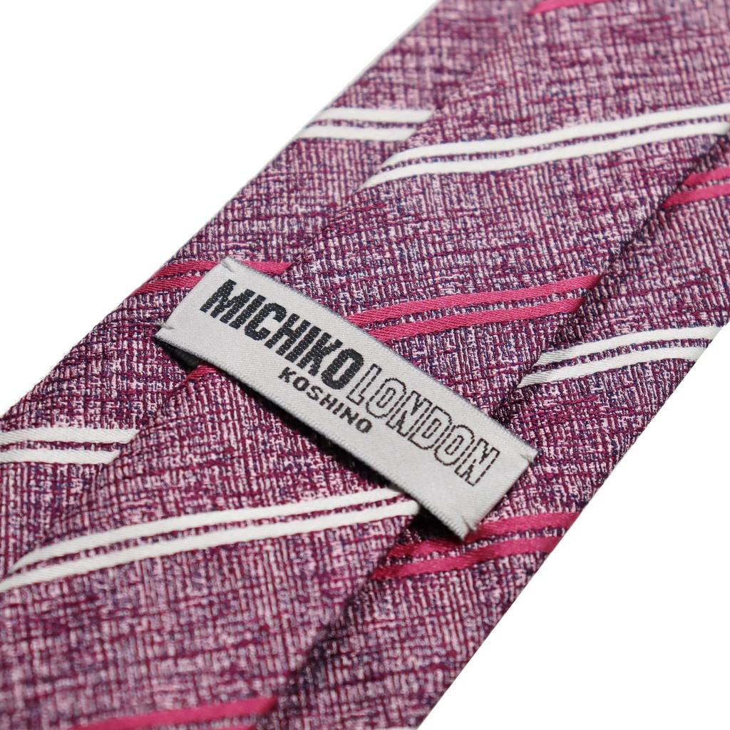 Michiko London KOSHINO Striped Silk Made In Italy with Japanese Perfect Gift for Men and Wine Tie, Fabric, 100% Silk, Women, Unisex, mki-017-B,