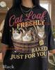Cat Loaf Freshly Baked Just For You 100% Cute Comfort Colors® Tshirt, Vintage Bootleg Retro Feline Animal Lover Faded Graphic Tee