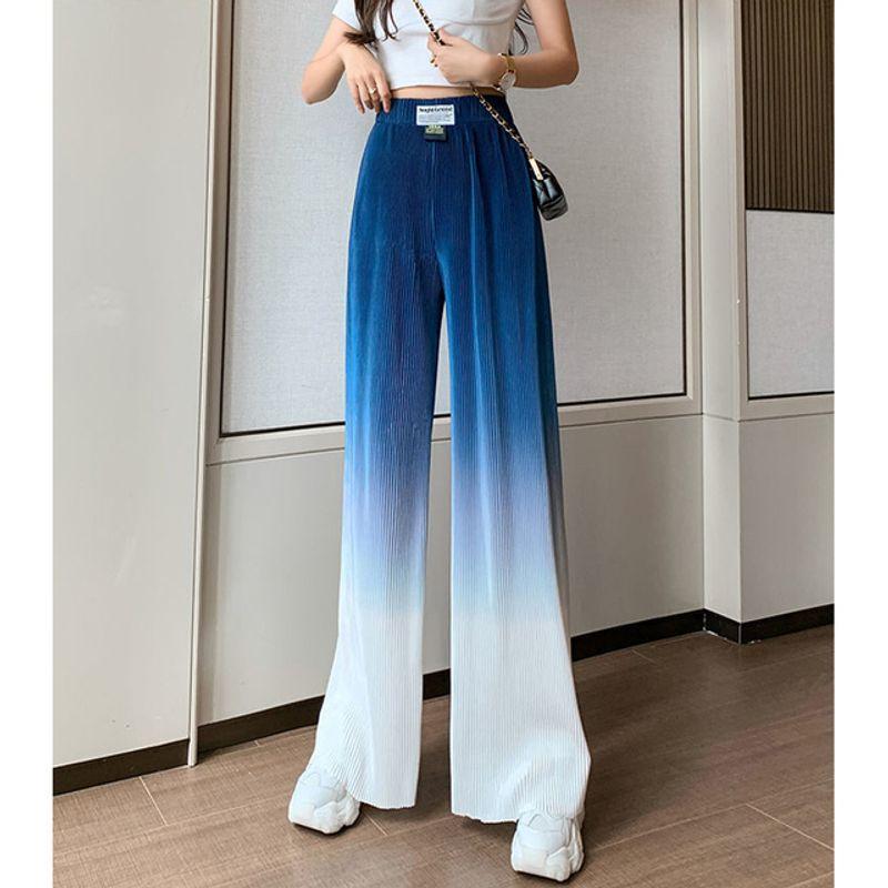 Gradient High Waist Casualwide Leg Pants Gradient Color High Waist Casual Loose Pants