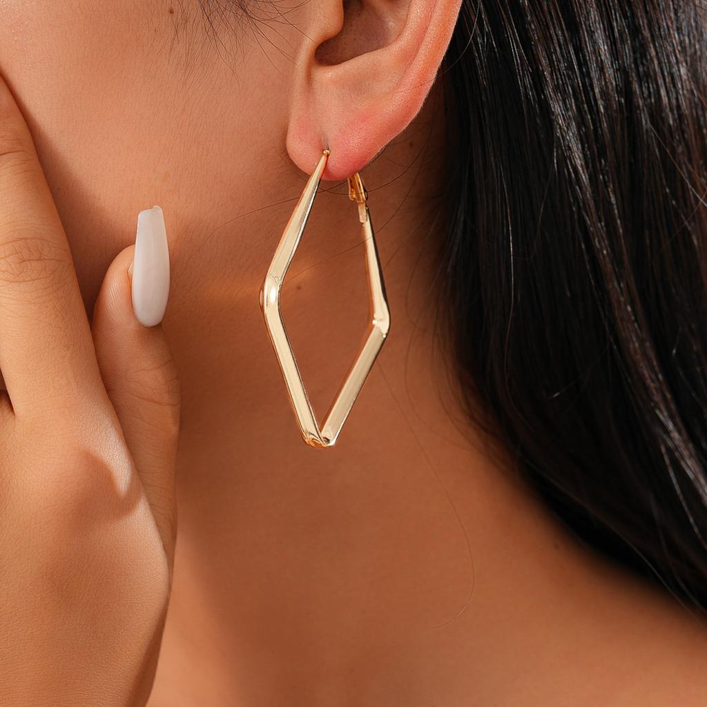 Geometriska rombformade örhängen med silvernål kall vind enkla miljöskydd örhängen nisch örhängen