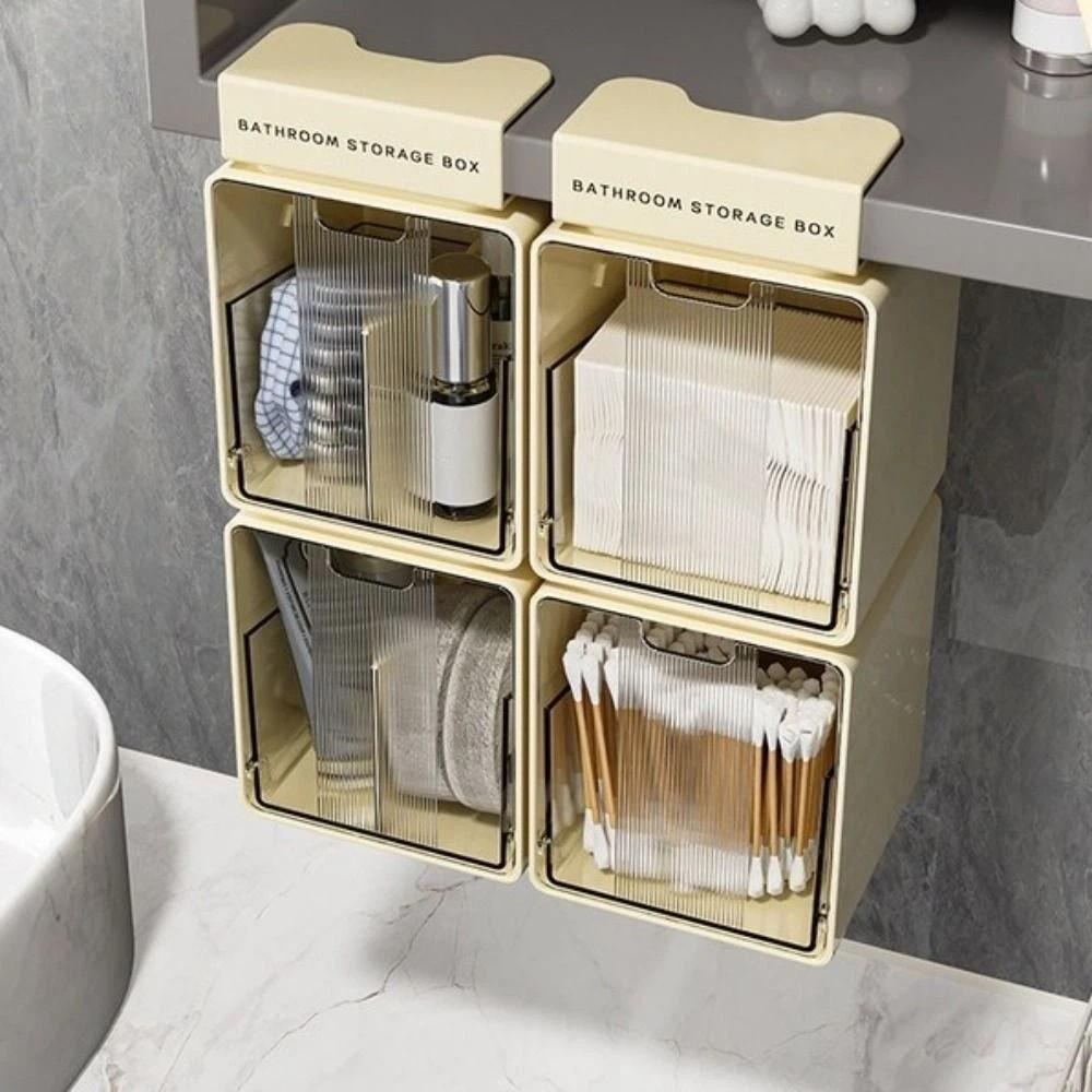 Hanging/Hook Style Drawer Style Storage Box Transparent Self Adhesive Under Desk Drawer Organizer Large Capacity Space Saving