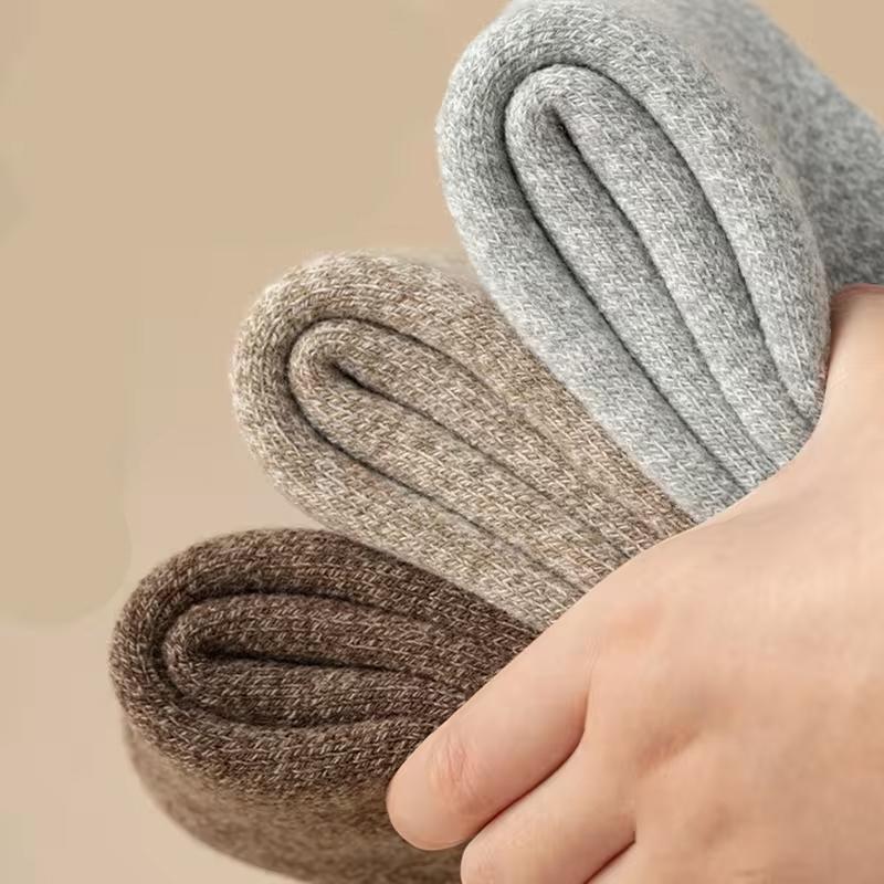 3 Paar Stiefelsocken für Damen Thermosocken für dicken Winter Outdoor Warme Socken Weiche Warme Klassische Big Girl Baumwollsocken