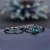 s/Set Fashion Black Gold Color Green Rhinestone Zircon Rings For Women Full Crystal Rings Wedding Engagement Jewelry Gifts