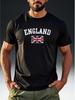 Herren Vintage England St. St. Georgs-Kreuz T-Shirt - Englische Flagge Aufdruck Kurzarm Lässig Rundhals Sommer Oberteil