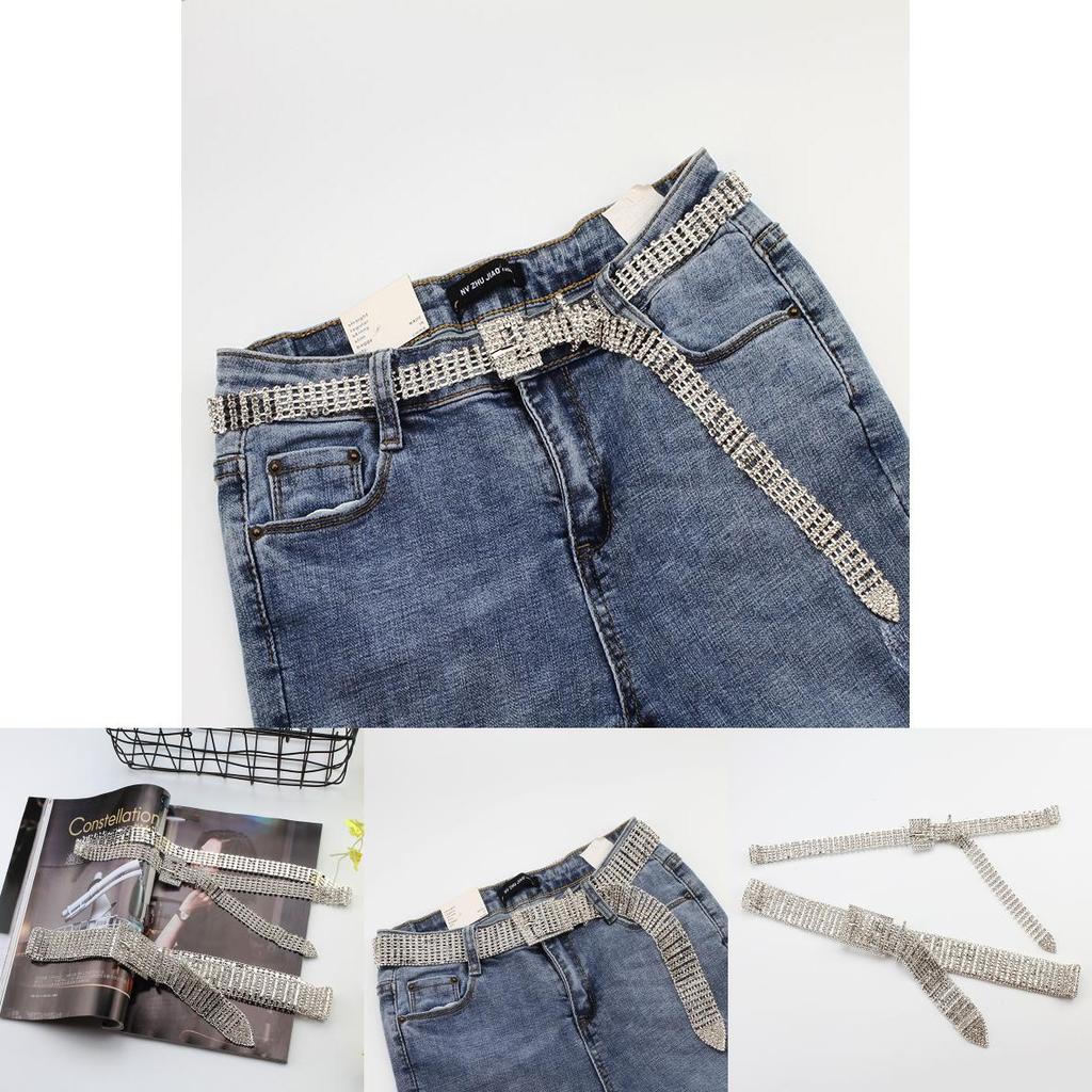 Stylish Diamondinlaid Waist Belt With Metal Closure For Party And Event Looks