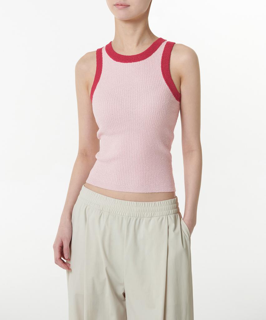 MUSINSA STANDARD WOMAN Women'S Mini Boucle Ringer Knit Sleeveless Top [Pink]
