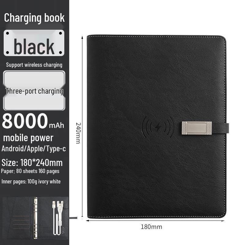 Wireless Charging Smart Notebook Set Black