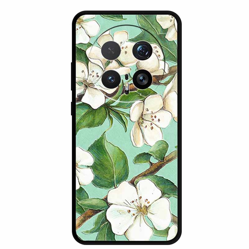 6.71" For Honor Magic8 Pro 5G Case 3D Emboss Relief Flower Black Silicone Soft Back Cover Case For Honor Magic 8 Pro Case Shells