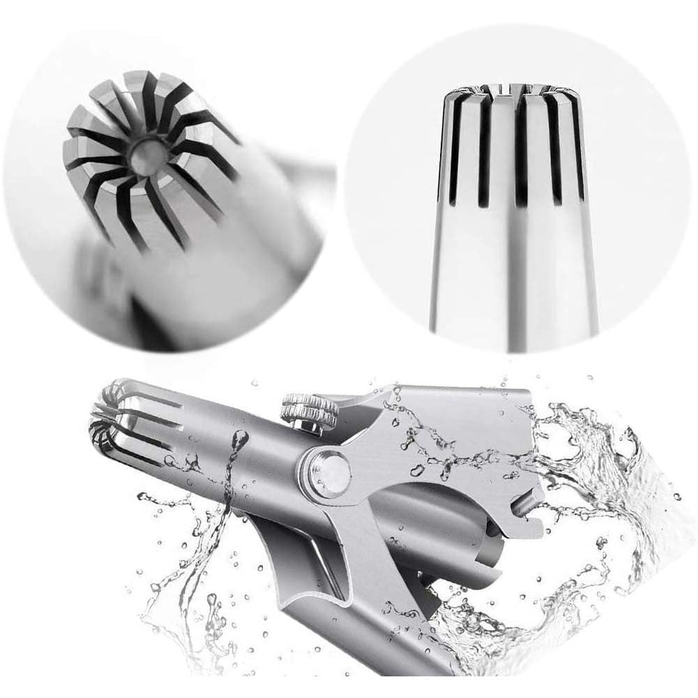 Xiao ber ber Manual Nose Hair Trimmer Rotating Style Battery-Free Washable with Cleaning Brush and Storage Case