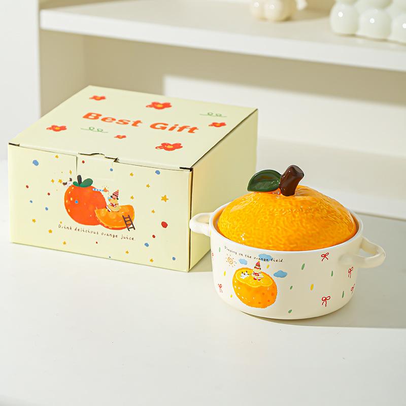 Instant-Nudel-Schüssel Große Kapazität Studentenwohnheim Student Keramik Binaurale Schüssel Große Nudel-Schüssel Persönlich Exquisit Instant-Nudel-Schüssel